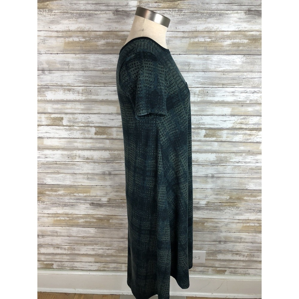 LULAROE  Green Dress Hunter Short Sleeve Hi Low Pocket Tee Sz XXS - Picture 5 of 6